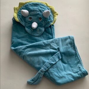 Pottery Barn Kids Green Dinosaur Hooded Bath Towel